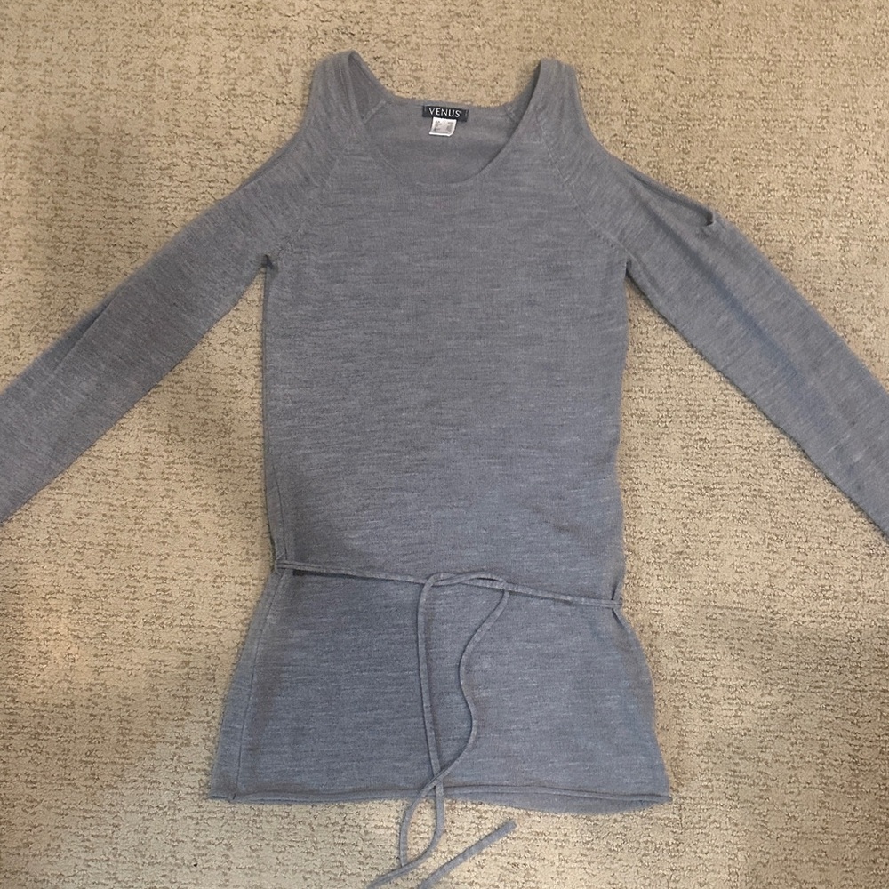 VENUS women's Gray Sweater dress/cold shoulder